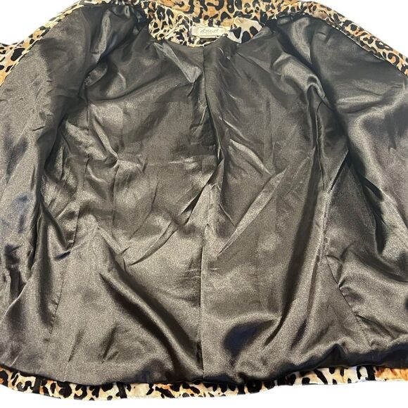 Aris.A Leopard Velvet Shirt L Y2K Vintage Fall Layering Mob Wife Statement - Picture 7 of 11